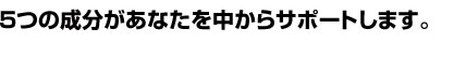 5つの成分があなたを中からサポートします。